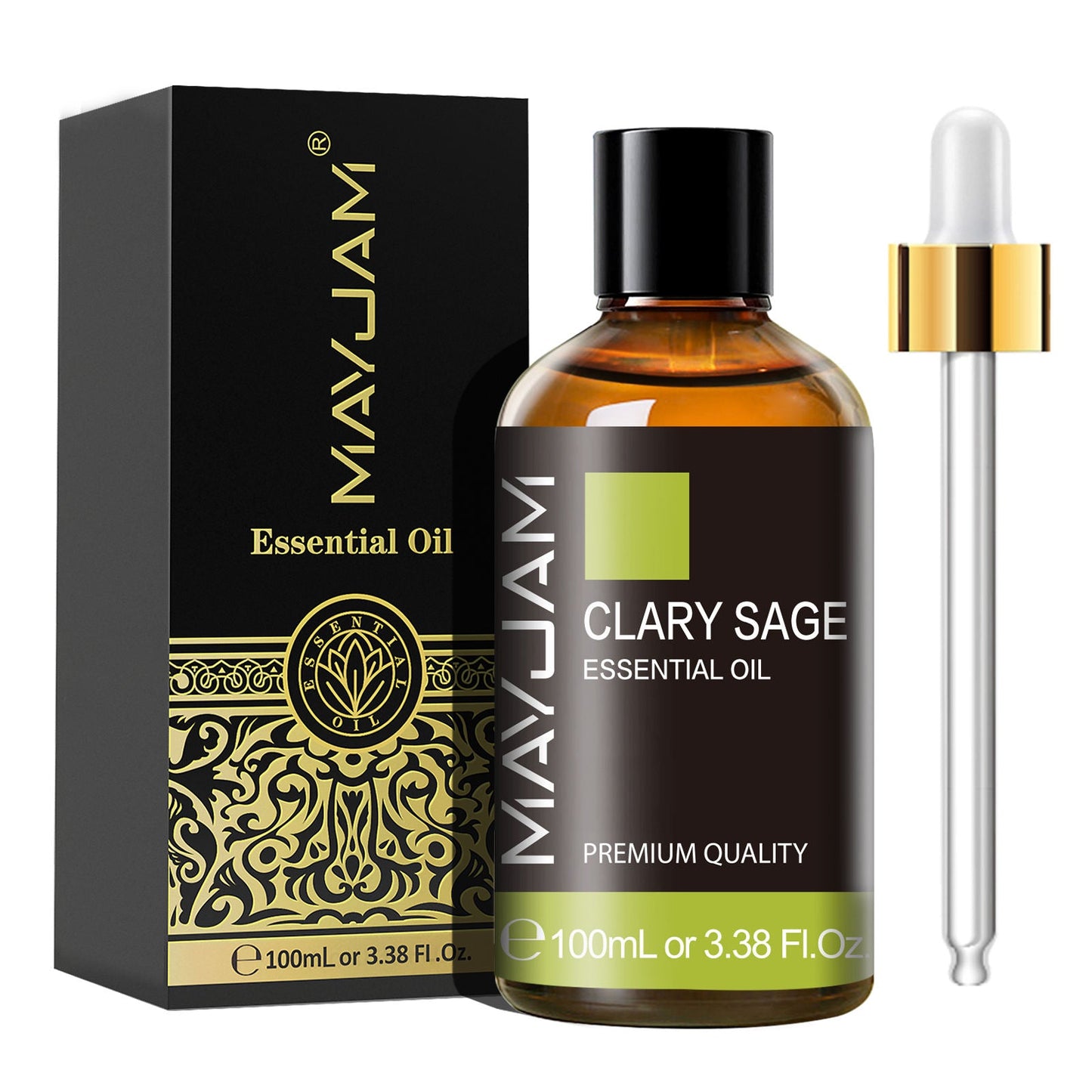Clary Sage Essential Oil 100ml | Natural Aromatherapy | Mayjam Basil - 100ml