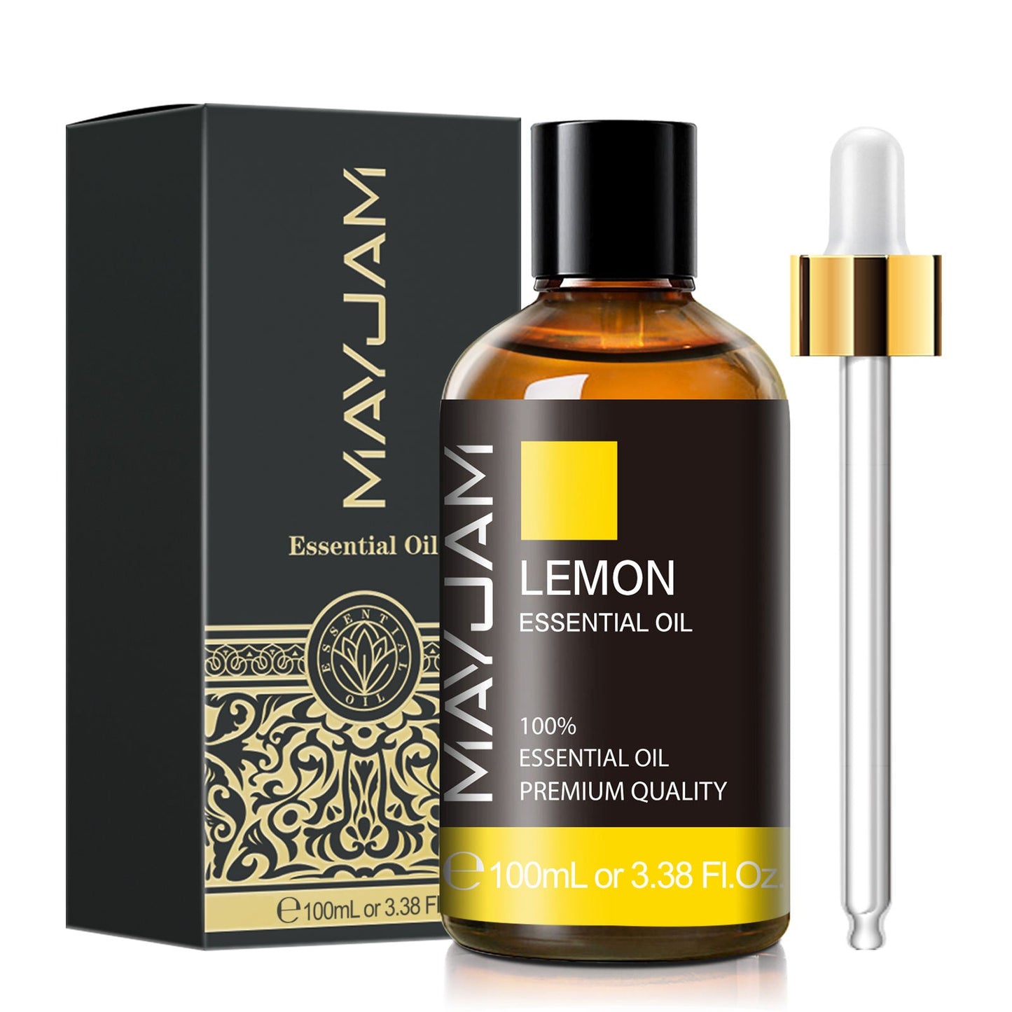 Lemon Essential Oil 100ml | Natural Aromatherapy | Mayjam Basil - 100ml