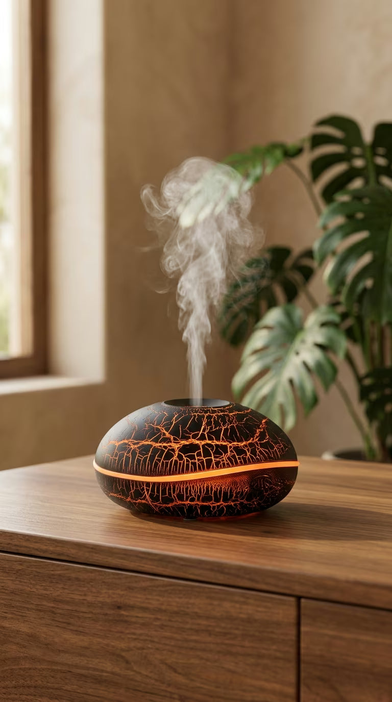 Flame Aroma Diffuser 200ml | Essential Oil Humidifier with Remote & 7-Color LED Light | Mayjam - Image 14